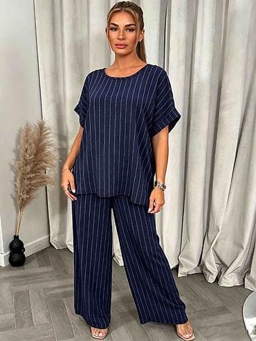 ✅Ženski komplet – široke pantalone i bluzica sa kratkim rukavima ✅2500 — 2