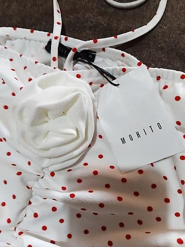 plamen amity 1: Mohito top na bretele – bele boje sa crvenim tufnama m do l odgovara — 5