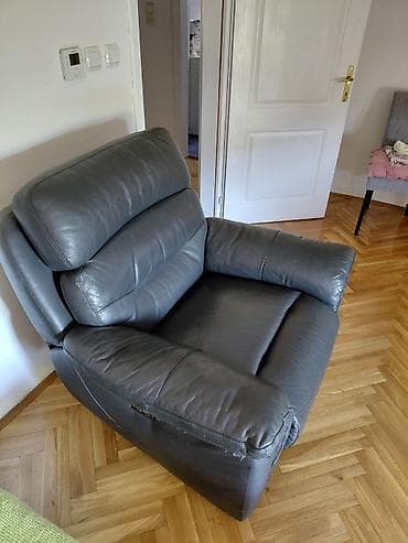 numanovic dvosedi na razvlacenje: Kožna recliner fotelja sa električnim mehanizmom - Materijal — 2