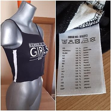 Duksevi: Page One Young top na bretele za devojčice - Model: crni crop top sa — 2