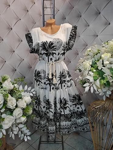 sandale ca: Boho maxi haljina sa tropskim printom - Dužina: maxi, sa slojevitim — 4