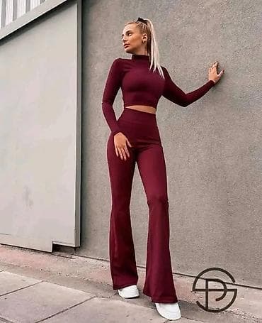 ecco ženske čizme: Dvodijelni ženski komplet – crop top i pantalone zvoncarice - Gornji — 1