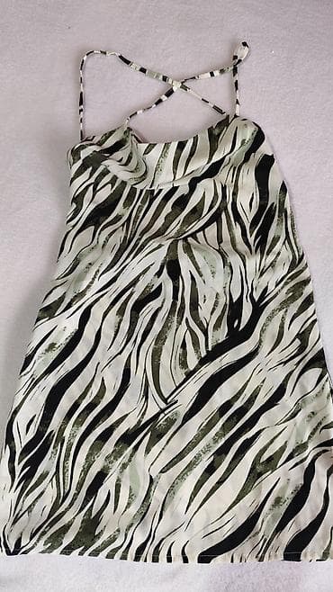 zara leopard haljina: Mini haljina na bretelama sa animal/abstraktnim printom u nijansama — 3