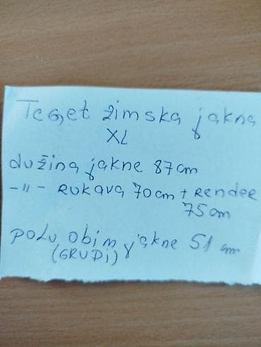 mantil s: Ženska zimska jakna sa kapuljačom, tamno plave boje, veličina XL. - — 6