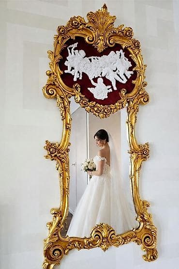 ❌️SNIŽENJE❌️Ogledalo u stilu rokokoa u pozlati sa motivima andjela