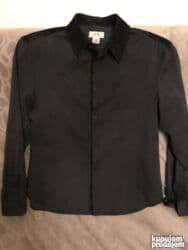 Košulja Na duge rukave, L, XL, Giorgio Armani, bоја - Crna, Pamuk