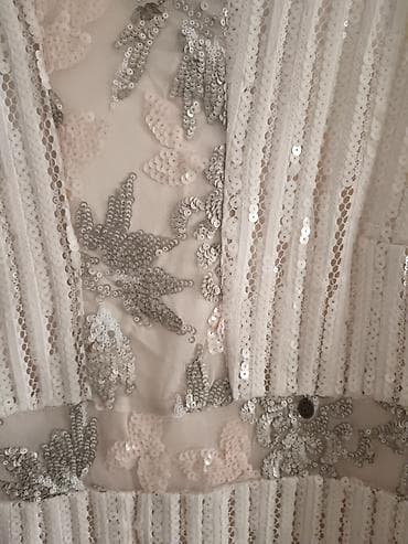 nova godina: Ps fashion Elegantna ženska kratka haljina u boji šampanjca, ukrašena — 2