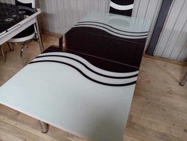 idea sto i stolice: Sto - 80cm Metal noge Ploca univer Staklo 4mm stolica - metal - eko — 6