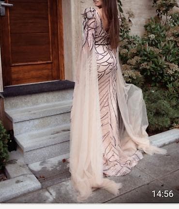 haljine s: Svečana duga haljina sa šlepom i dramatičnim rukavima - Kroj: uska — 2