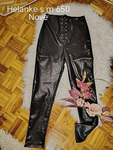 djak vans patike: Crne helanke od eko kože sa vezivanjem napred. - Model: helanke — 1