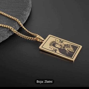 kasa za pari: Ogrlica sa pravougaonim medaljonom – ikona Bogorodice sa Hristom - — 2