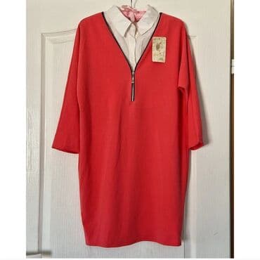 svečane haljine c a: Color - Red, Oversize, Long sleeves — 1