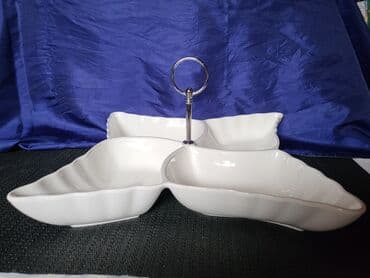 metalac staklene posude: Porcelanski nov etazer. Etazer za na sto. Visina sa — 4