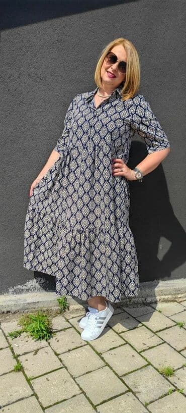 plisane haljine: Haljina 2400din Veličine L/XL i XL/2XL Model pogodan za punije dame — 2