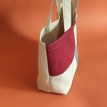 torbe od platna: Platnena tote torba – patchwork dizajn - Ručno šivena torba od — 5