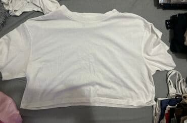 crop top h m: S, Cotton, color - White — 1