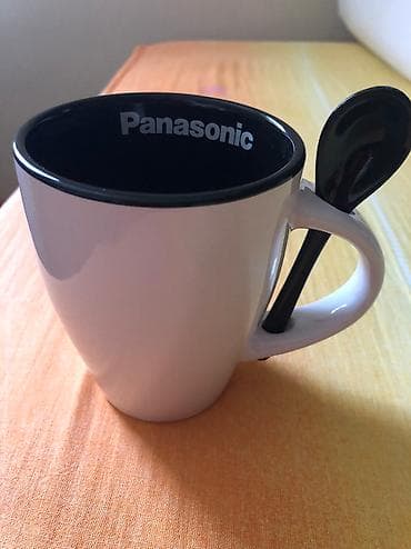 Velika keramička šolja Panasonic sa keramičkom kašičicom
