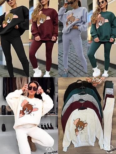 evolution trenerke: ✅Top ženski komplet trenerke sa karikaturalnim printom miša na duksu — 1