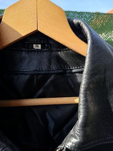 kvl jakne: Muška kožna jakna, crna, veličina 50 - Materijal: prirodna koža — 5