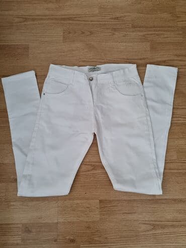 exit pantalone: Bele ženske pantalone uskog kroja, pogodne za svakodnevno nošenje — 2