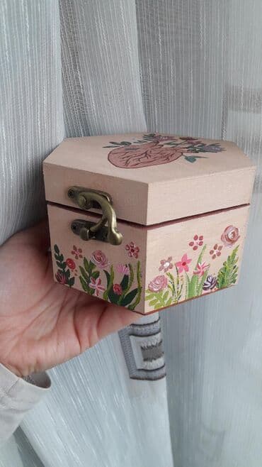 saksije sa nogicama: Jewelry box, Wood, color - Pink, New — 5