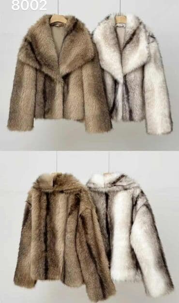 vuneni kaputi beograd: One size, Sa postavom, Veštačko krzno, bоја - Braon — 3