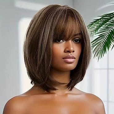 torbe za bebe: Perika – bob do ramena sa šiškama - Stil: klasični lob/bob do ramena — 3