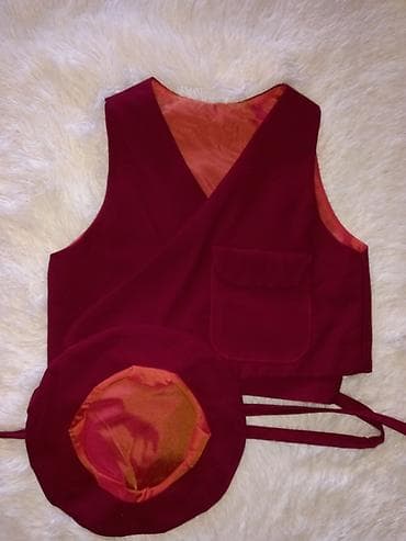 helanke sa trakama za stopala: Komplet prsluk i kapa – bordo boja - Elegantni komplet sastavljen od — 4