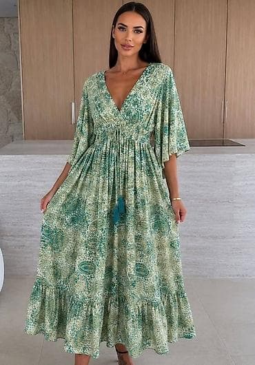 muf za ruke: Boho maxi haljina sa printom - Silueta: lepršava maxi dužina sa — 2