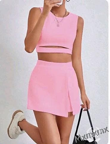 koton kompleti zenski: Dvodelni ženski komplet – crop top i mini suknja — 2