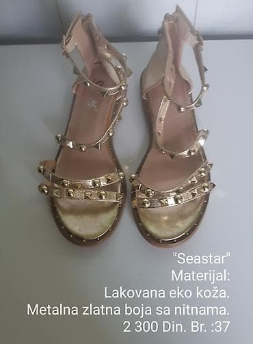 sandale na stiklu broj 35: Seastar sandale - Materijal: lakovana eko koža - Boja: metalna zlatna — 5