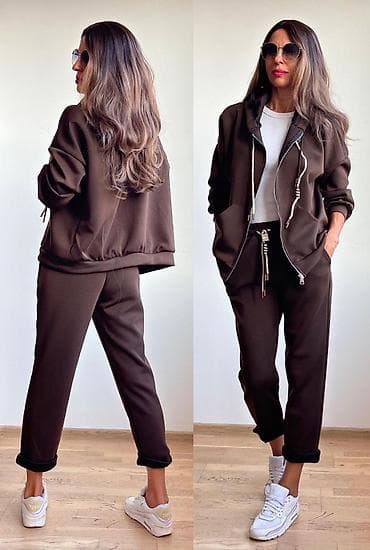 Donji delovi trenerke: 🔥Ženski komplet trenerke – duks sa rajsferšlusom i kapuljačom + donji — 6