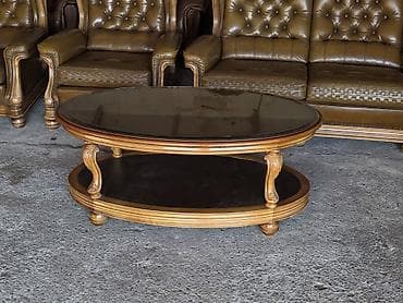 stilske komode: Ovalni klub sto, klasičnog dizajna - Materijal: masivno drvo sa — 4