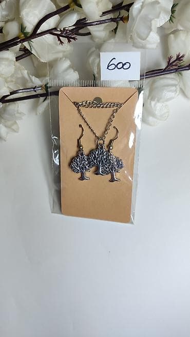 levis naocare za sunce: Set nakita – drvo života, srebrne boje - Sastav: ogrlica sa lančićem — 2