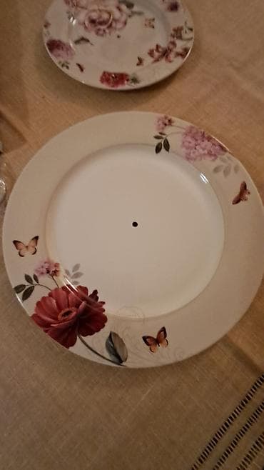posude za kafu i secer jysk: Dvospratna etažna tacna za posluživanje kolača/voća – porcelan - Set — 2