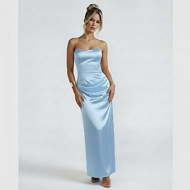 haljina 10: 💫Prelepa Elegantna satenska večernja haljina bez bretela - Silueta — 6