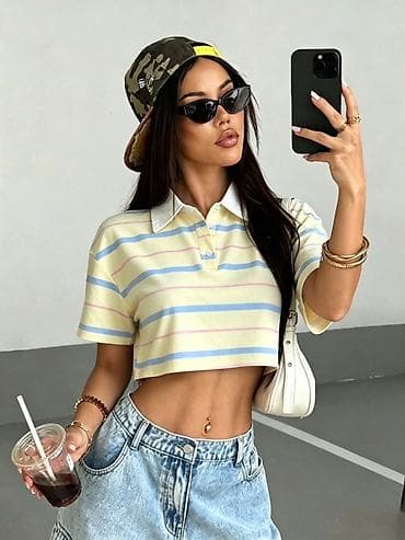 pull and bear nis: Ženski crop polo duks na pruge
1800 din — 5