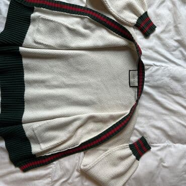 pojasevi u boji: GUCCI kardigan na kopčanje, klasičnog V-izreza. - Boja: krem osnova — 5