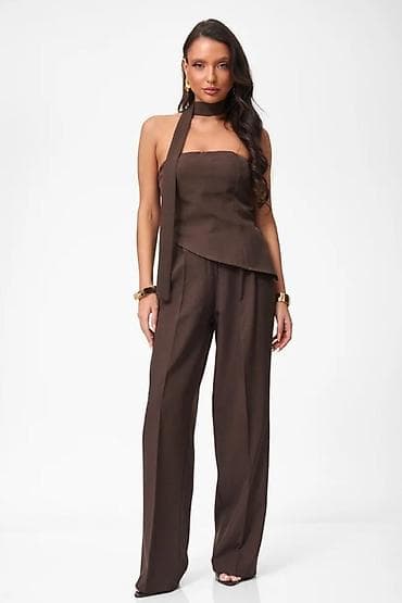 🔥Elegantni ženski kombinezon sa asimetričnim gornjim delom i širokim