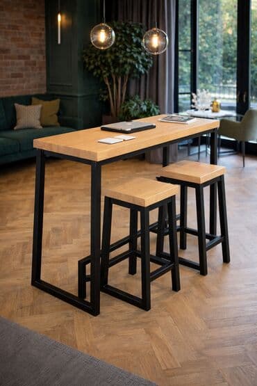 ormar puno drvo: Set visokog barskog nameštaja – metal/drvo - Komplet obuhvata: 1 — 9