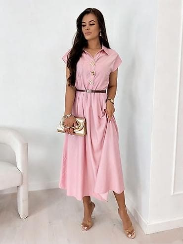 Lične stvari: 💫💫Ženska midi košulja-haljina sa pojasom - Elegantna A-kroj silueta — 3