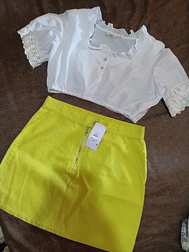 jeans marka: Ženska odeća – set komada (različiti brendovi) - Žuta kord mini — 8
