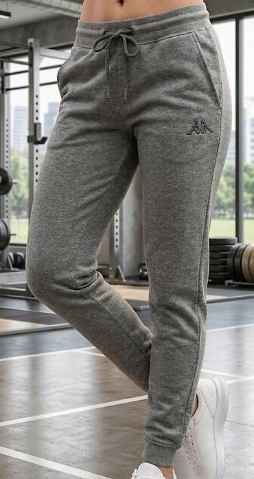 Ženske trenerke – sivi duks materijal - Brend: Kappa (diskretan logo