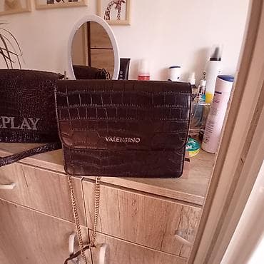 sanel torbe: Valentino torbica – crna, efekt krokodilske kože. Dobija se i novcanik — 4