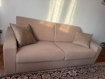 Dečiji nameštaj: Trosed – bež/peščana nijansa - Moderan, čiste linije, sa širokim — 1