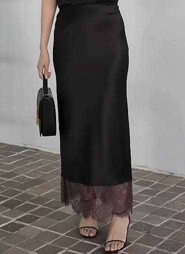 vogeli suknje: ✨Saten suknja sa čipkanim porubom
✅1700 din — 2