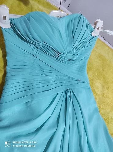 svecani top: Svecana nezno zelena haljina, velicina S, duzina 133, poluobim grudi — 5