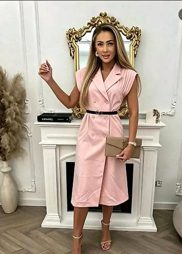 patike tn bele: Elegantna midi haljina bez rukava – model s dvorednim kopčanjem i — 4