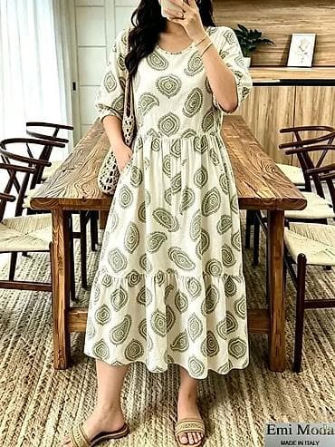 bele boho haljine: Letnja midi haljina Emi Moda – Made in Italy - Kroj: midi dužina — 3