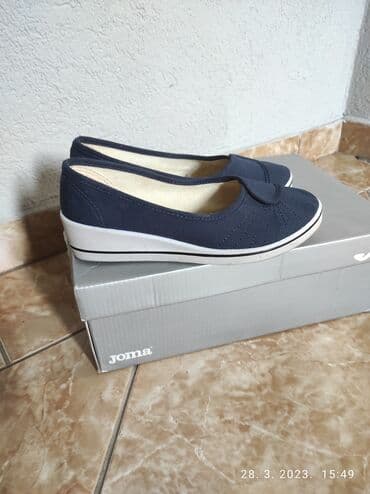 Ženska obuća: Espadrile teget. D.u.g.22cm,visina potpetice 4cm.odlicno stanje — 1